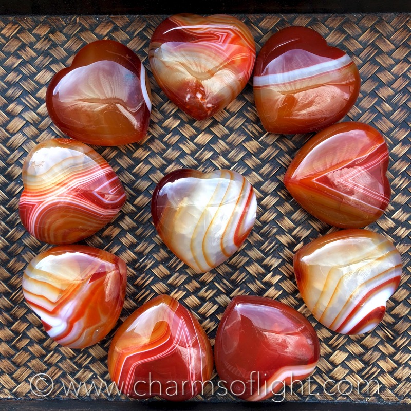 Carnelian Gemstone Hearts